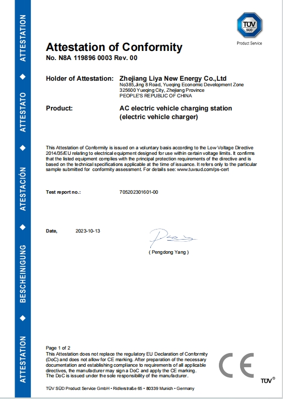 AC-Ladegerät für Elektrofahrzeuge – CE